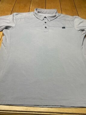 Arc'teryx Captive Polo Shirt Light Gray Size Large Performance Stretch